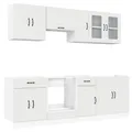 vidaXL 8-TLG. Küchenschrank-Set Kalmar Weiß Holzwerkstoff, Küchenzeile Einbauküche, Schrank-Set, Unterschrank, Küchenschrank, Hängeschrank