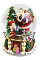 große XXL Schneekugel mit Spieluhr zum Aufziehen, Schnee & Glitzer Ø150mm H.: 20cm Lied: Jingle Bells Weihnachtsmann Weihnachtsbaum Geschenke Weihnachtsdeko