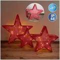Näve 3er-Set LED-Deko-Weihnachtssterne rot