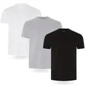 Fm London Herren-t-shirt (3/5er-pack) Herren T-Shirt , Schwarz, Grau, Weiß (3er-pack), XL