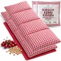 Strauss Home® Kirschkernkissen Mikrowelle, Körnerkissen Mikrowelle, Kirschkernkissen Nacken Schulter, Baumwollstoff 50x20cm (2er Rot)