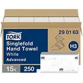 Tork Advanced 100% Recycelt Papierhandtücher H3 V-falz (zick-zack) Weiß 2-lagig 290163 15 Stück à 250 Blatt