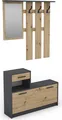 byLIVING Garderoben-Set TAMINA / Kommode mit Schuhschrank + hängende Garderobe mit Spiegel / anthrazit / Fronten braun Artisan Eiche / Flur-Schrank / Schränke / Regal / 100 x 190 x 25 cm (B x H x T)