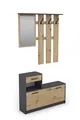 byLIVING Garderoben-Set Tamina/Kommode mit Schuhschrank + hängende Garderobe mit Spiegel/anthrazit/Fronten braun Artisan Eiche/Flur-Schrank/Schränke/Regal / 100 x 190 x 25 cm (B x H x T)