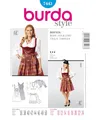 Burda Style Schnittmuster #7443 Damen kurzes Dirndl mit Bluse und Schürze Gr. 36-50
