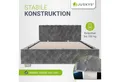 Juskys Polsterbett Nizza, Stauraum, LED Licht, Chesterfield Steppung, Samtbezug