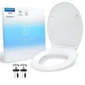 Toilettendeckel oval weiß - Quick-Release, Softclose - Edelstahl WC Sitz