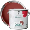 MissPompadour Holzlack Rot mit Schweden - seidenmatte Holzfarbe Innen & Außen 2,5L, hochdeckender Lack ohne Schleifen - für Holz, Metall, Kunststoff rot