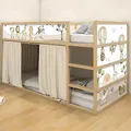 WANDKIND Aufkleber für IKEA KURA Kinderbett Hochbett Klebefolie Möbelfolie Sticker Kinderzimmer Safaritiere Boho (Möbel nicht inklusive) IKB505 (5 Sticker Set)