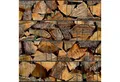 zaunzu Sichtschutzstreifen Kaminholz bedruckter Sichtschutz 2,5m x 2,0m, (1 Rolle, Motivdruck Sichtschutzstreifen), Beidseitiger Druck für Doppelstabgitter