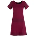 Vishes Minikleid Damen Longshirt Kleid kurzarm Mini-Kleid Sommer-Kleid T-Shirtkleid Boho, Goa, Guru Style rot 42