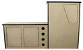 MonsterShop VW Transporter T4 T5 Camper Van Küche Rechtslenker Wohnwagen Wohnwagenküche Wohnmobil Reisemobil Caravan 18mm MDF Eingebautes Weinregal Optionale Aufhängeschiene Peronalisierbar