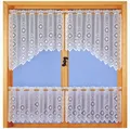 heimtexland ® Scheibengardine Set 4-tlg Flügelfenster Bistro Gardine Weiß Typ734