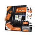 Solarway 1000W Balkonkraftwerk mit Speicher 800W komplett Steckdose - neuester 800 Watt Wechselrichter - 1,6 kWh Anker Solix 1 - 500W bifaziale Solarmodule & Envertech & Anker