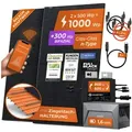 Solarway® 1000W Balkonkraftwerk mit Speicher 800W komplett Steckdose - neuester 800 Watt Wechselrichter - 1,6 kWh Anker Solix 1 - 500W bifaziale Solarmodule & Envertech & Anker