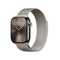 Apple Watch Series 10 (GPS + Cellular 42 mm) Smartwatch mit Titangehäuse in Natur und Milanaise Armband in Natur (One Size). Fitnesstracker, EKG App, Always-On Retina Display, CO₂ neutral