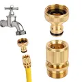 Figarge Wasserhahnanschluss 1/2 Zoll Auf 3/4 Zoll Adapter für Gartenschläuche, Außengewinde Schlauchkupplung Messing (2 Stücke)