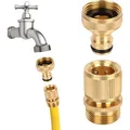 Gartenschlauch Adapter 1/2 auf 3/4 Zoll Messing Wasserhahn Kupplung Set