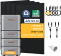 Balkonkraftwerk mit Speicher 8192Wh, Jackery Navi 2000 Speicher mit JaSolar 1760W(+528W) Full Black Bifaziale Solarmodule