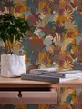 Vliestapete Dschungel Tiere Zebra Flamingo orange blau 39096-1 / 390961 Antigua