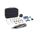 Dremel 8240 Akku-Rotationswerkzeug, 12V 2Ah Lithium-Ionen-Akku, Multifunktionswerkzeug Set mit 3 Auf-und Vorsätzen, 45 Zubehören, variable Drehzahl 5.000–35.000/min, und schnelle Ladezeit