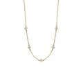 Heideman Halskette Damen Alba goldfarbend aus Edelstahl gold farbend matt Kette für Frauen mit Stein weiss