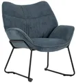 MR.DEKO Loungesessel Aliano – eleganter Relaxsessel, Wohnzimmer, 73x81x87 cm, blau (Bequemer Einzelsessel – zerlegt geliefert, 1-St), Mit gemütlicher Rückenlehne, Polsterstuhl mit Armlehnen