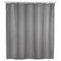 Anti-schimmel Duschvorhang Uni Grey, Textil (polyester), 180 X 200 Cm, Waschbar, Grau, Polyester Grau - Grau - Wenko