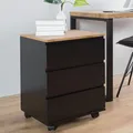 Moderner Rollcontainer BIG DEAL 46cm schwarz Eiche Bürocontainer Tischcontainer