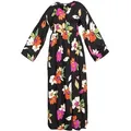 Maxikleid BILLABONG "Night Bloom", Damen, Gr. XS, US-Größen, schwarz, 100% Viskose, Kurzarm, Kleider