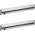 Oktaplex Aluminium Unterbauleuchte 60cm 2er Set 90 Grad Schwenkbar Neutralweiß 230V mit Schalter