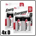 4x Energizer Max D Mono Batterien (4 Stück)
