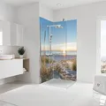 Schulte Duschrückwand Set über Eck, Sonnenuntergang Düne, 2 x 90x210 cm, Wandverkleidung aus 3 mm Aluminium-Verbundplatte als fugenloser Fliesenersatz