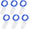 Jsdoin 6x20 LED Lichterkette Batterie 2m Micro außen Party Weihnachten Blau