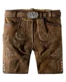 Stockerpoint Herren Lederhose Bertl I Größe 44-64 I Bequeme Trachtenhose in edler Hirschoptik mit Gürtel I Aus 100% hochwertigem Wildbockleder I Perfekt für Trachten & Festlichkeiten