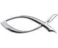 3D-Design Auto Relief Aufkleber FISCH Karosserie Symbol Christen Ichthys silber