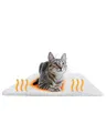 PiuPet® Selbstheizende Katzendecke I 60x45cm I Heizdecke ohne Strom I Katzen Wärmedecke I Heizdecke für Katzen ohne Strom | Katze Zubehör | Selbstwärmende Katzendecke (Weiß)
