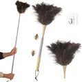Staubwedel Straußenfedern Teleskop ? Duster Ausziehbar bis 186 cm, Waschbar,