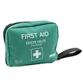 FLEXEO Erste Hilfe Set Kinder, Reiseapotheke Kinder gefüllt mit 47 Inhaltsteilen, Schere, Erste Hilfe Tasche Baby für unterwegs, Notfallset mit Fingerpuppe und Tapferkeitsstickern, Notfalltasche