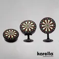 Karella Mini Steel-Dartscheibe Dartboard Bulli mit 6 Mini Dart-Pfeilen