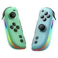 Joysticks für Nintendo Switch Hall Effekt RGB Beleuchtung Controller Grün Blau - Grün/Blau