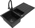 Mexen Andres Granitspüle 1,5-Becken Schwarz inkl. Mischbatterie