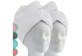 ELEXACARE Turban-Handtuch Haarturban mit Knopf, Mikrofaser (2-St), Turbanhandtuch mit Knopf und Schlaufe