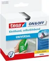 tesa On & Off Klettband, 20 mm x 2,5 m, weiß