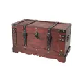 HMF 6400-150 Schatztruhe aus Holz mit Schloss, 50 x 25 x 28 cm, Frankreich