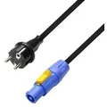 ADAM HALL Netzkabel (Power Cord CEE 7/7 / Powercon NAC3FCA male | schwarz) - 3,00m