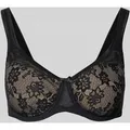 LASCANA Bügel-BH aus Spitze und Mikrofaser Modell 'Nuance' in Black, Größe 75D