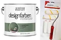 hagebauSPN Schöner Wohnen designfarben feinmatte Wandfarbe für innen 2,5 Liter mit go/on Rollen-Set 5-tlg (Nr 28 Ausgeglichenes Piniengrün)
