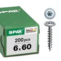 HI.FORCE, 6 x 60 mm, 200 Stück, Vollgewinde, Tellerkopf, T-STAR plus T30, 4CUT, WIROX - 0251010600605