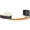 vidaXL Whirlpool-Umrandung Schwarz Poly-Rattan und Massivholz Akazie 365614